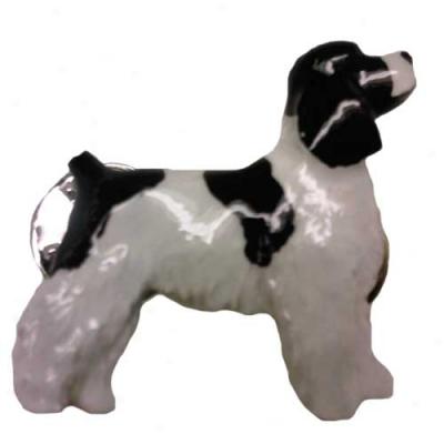 Black Parti Puppy Clip Cocker Spaniep Hand Painted Pin