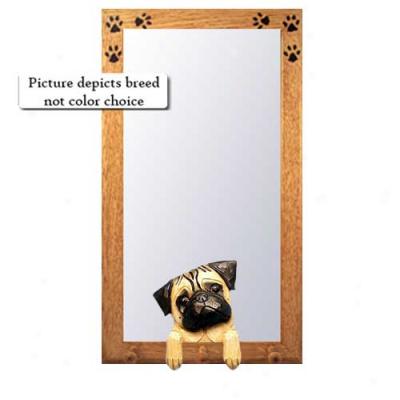 Black Pug Hall Mirror With Basswood Pine Frame