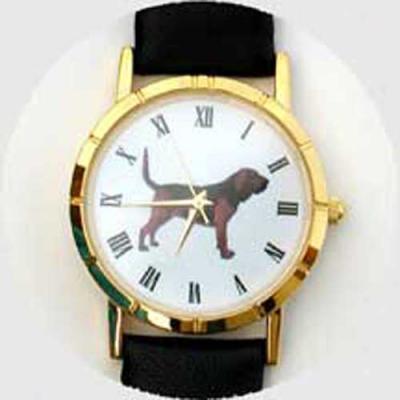 Bloodhound Watch - Larg Face, Black Leather