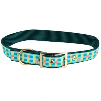 Blue Basketweave Dog Collar