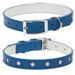 Blue Leather Dotted Cutout Dog Collar