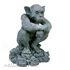 Blue Ribbon Sitting Gargoyle Pond Ornament