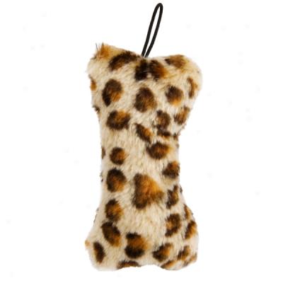 Booda Plush Leopard Bone Dog Toy