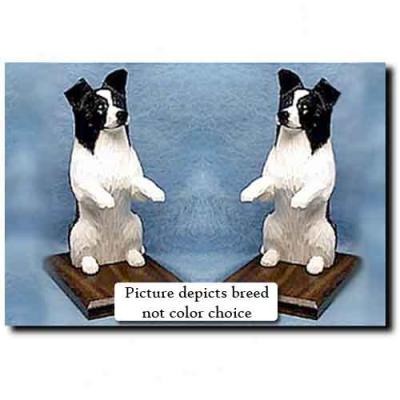 Border Collie Bookends Red