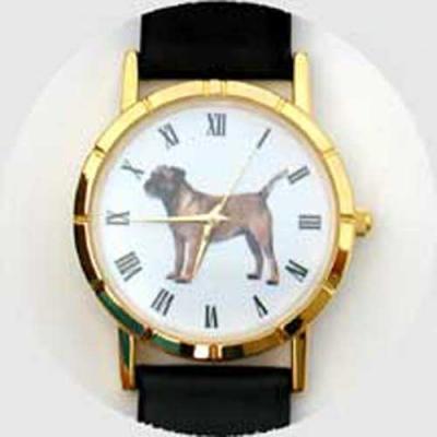 Border Terrier Watch - Large Face, Broan Leather