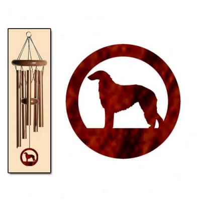 Borzoi Wind Chimes Small Bronze