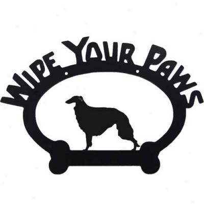 Borzoi Wipe Your Paws Decorative Sign