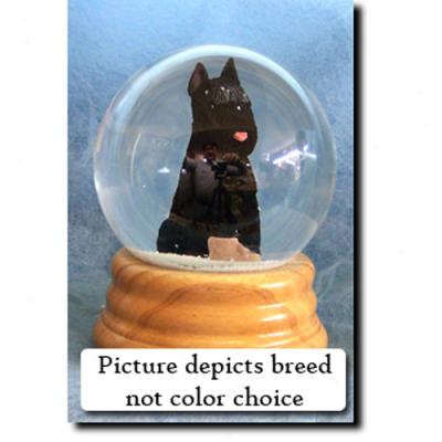 Bouvier Des Flandres (grey) Musical Snow Globe