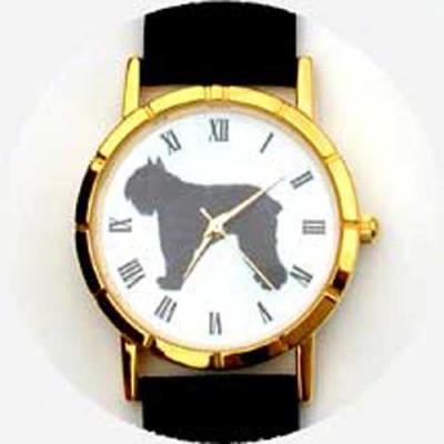 Bouviers Des Flandres Watch - Small Face, Black Leather