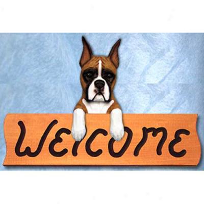 Bixer Fawn Welcome Sign Maple