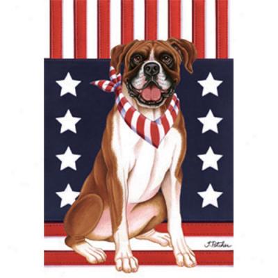 Boxer Patriotic Breed Garden Flag