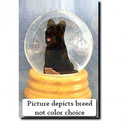 Briard (grey) Musical Snow Globe