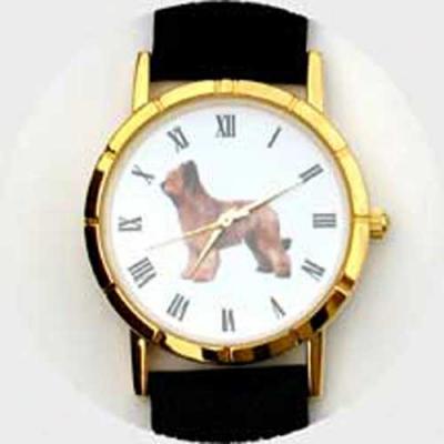 Briard Watch - Large Face, Brown Leather