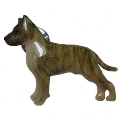 Brindle American Staffordshire Terrier Hand Painted Pin