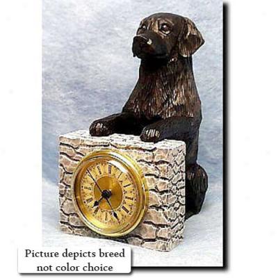 Brown Flat Coatdd Retriever Mantle Clock