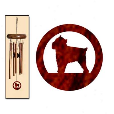 Brussels Griffon Wind Chimes X-small Bronze