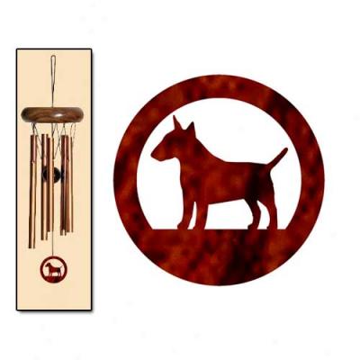 Bull Terrier Wind Chimes X-small Bronze