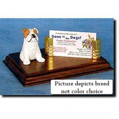 Bupldog (brindle And White) Business Card Holder