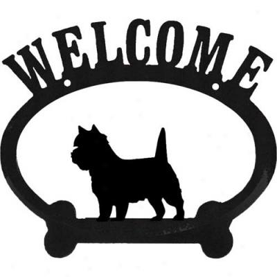 Cairn Terrier Metal Welcome Sign