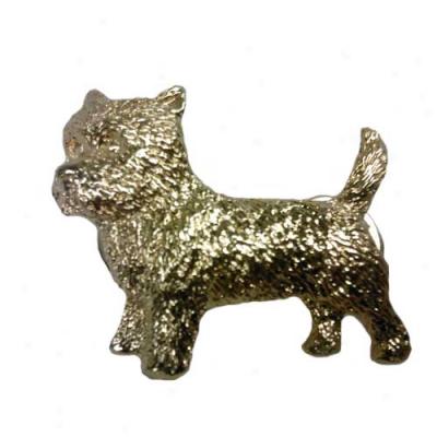 Cairn Terrier Pin 24k Gold Plated