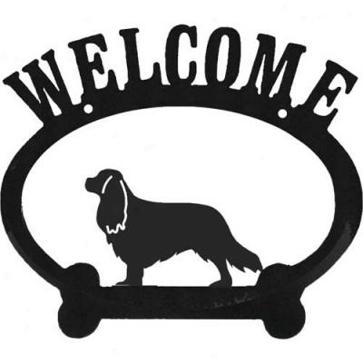 Cavalier King Charlrs Spaniel Metal Welcome Sign