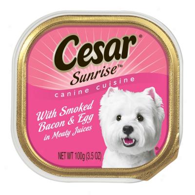 Cesar Sunrise Canine Cuisine With Smoked Bacon & Egg In Meaty Juices