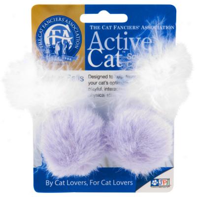 Cfa Feathered Ball Cat Toys - 2-pack