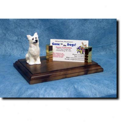 Chinese Crested (powder Puff) Business Card Holder