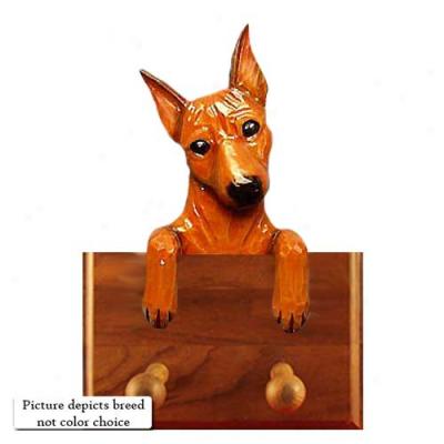 Chocolate Miniature Pinscher Leash Holder