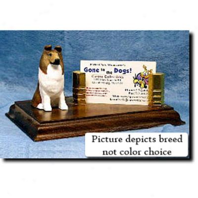 Collie (blue Merle) Business Card Holder - Rough