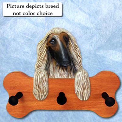 Cream Afghan Hound Bone Hang Up Maple Finish