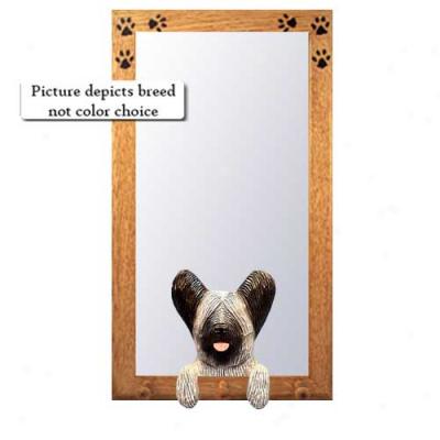 Cream Skye Terrier Hall Mirror With Oak Natural Frame