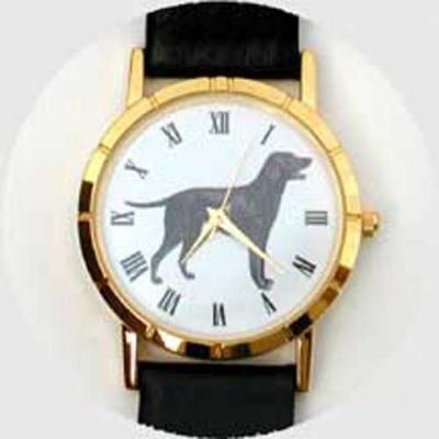 Curly-coated Retriever Watch - Small Face, Brown Leather