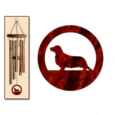 Dachsund - Longhaired - Wind Chimes Small Bronze