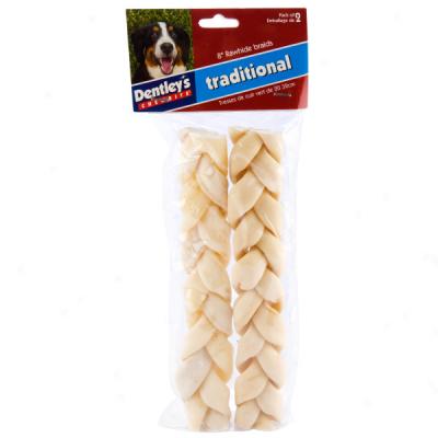 Dentley's Braided Traditional Rawhide Chews - 2 Pack