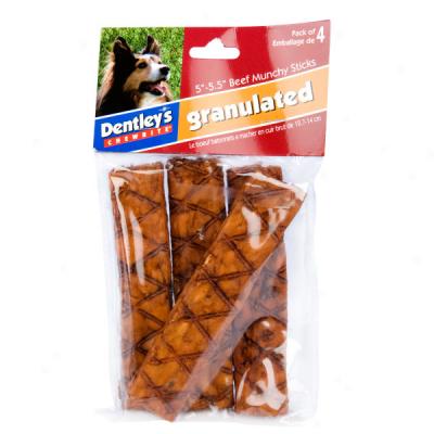 Dentley's Granulated 5 Inch Beeef Munchy Sticks - 4 Pack