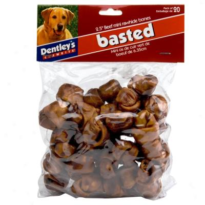 Dentley's Mini Basted Rawhide Bones - 20 Pack