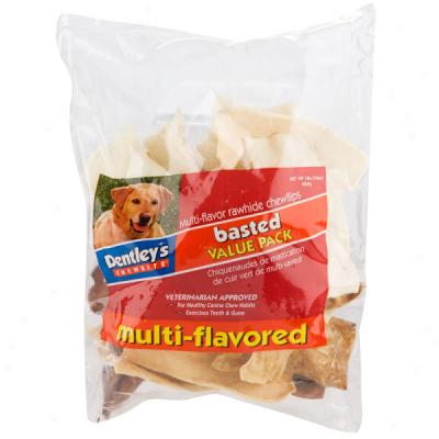 Dentley's Multi-flavor Rawhide Chewflips - 1 Lb Sack