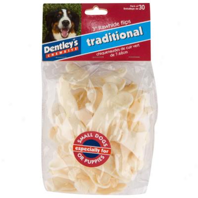 Dentley's Rawhide Flips For Small Dog s- 30 Pack