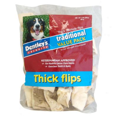 Dentley's Thick Rawhide Flips Value Pack