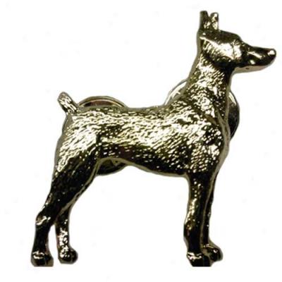 Doberman Pinscher 24k Gold Plated Pin