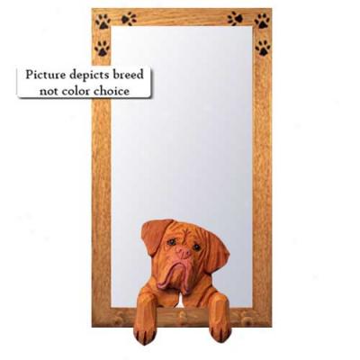 Dogue De Bordeaux Hall Mirror With Basswood Pine Frame