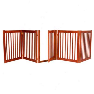 Dynamic Language 5 Panel Freestanding Walk Through Gate Cherry