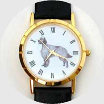 English Setter Watch - Small Face, Brown Leather