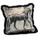 Equestrian Ebony Fringed Pillow