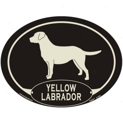 European Style Yellow Labrador Retriever Auto Decal