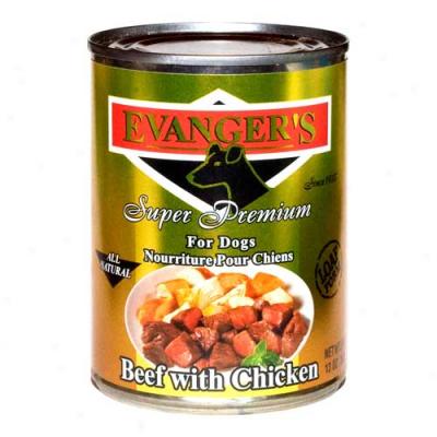 Evangers Gold Label Beef With Chicken Case Of 12 13.2oz Cans