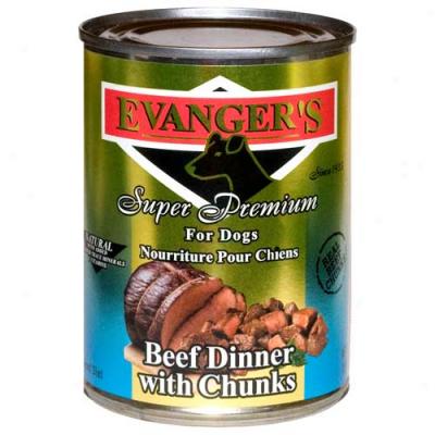 Evangers Gold Label Beef With Chunks Dog Food Case Of 12 13.2oz Cans
