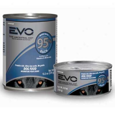 Evo 95 Percent Duck Dog Food Case Of 24 5.5oz Cans