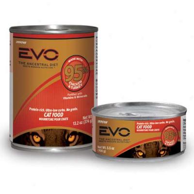 Evo Cat Food 95 Percent Chicken Turkey 5.5oz Case Of 24 Cans